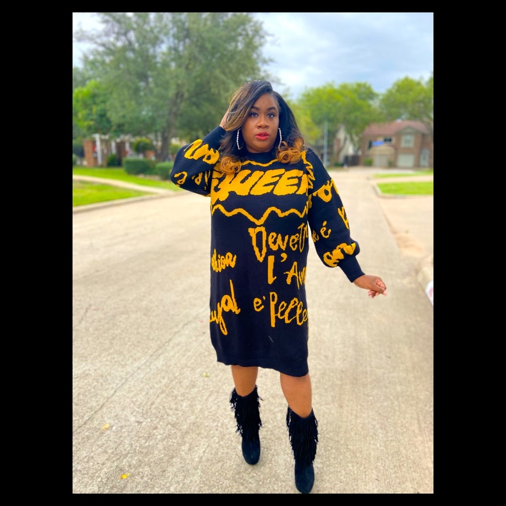 Sweater Dress with graphics